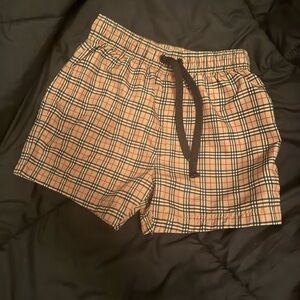 Burberry Beige and Black Plaid Shorts